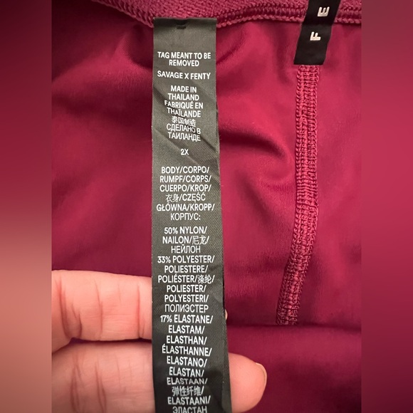 Savage X Fenty Wine Houndstooth High-Waisted Leggings - Picture 10 of 12